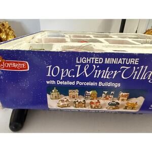 Joybrite 10 Pc. Winter Village Set Ornament Vintage